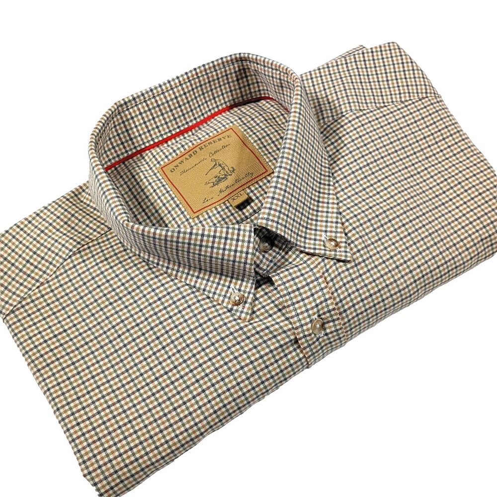 Onward Reserve Thomasville Collection XXL Cotton Wool Blend Men's Plaid Shirt